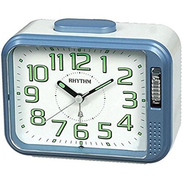 Rhythm Super Silent Alarm Clock Bell Alarm,Snooze,Light,Super Silent Move Analog 